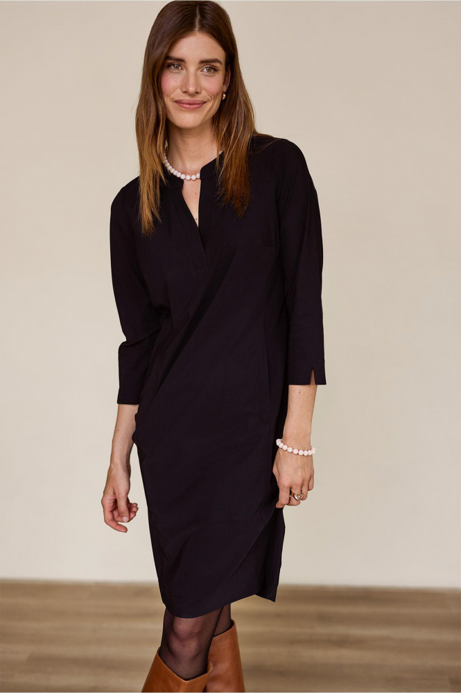 Studio Anneloes Simplicity dress  Jurk lange mouw Zwart