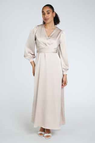 Neo Noir Bretti Heavy Sateen dress Beige