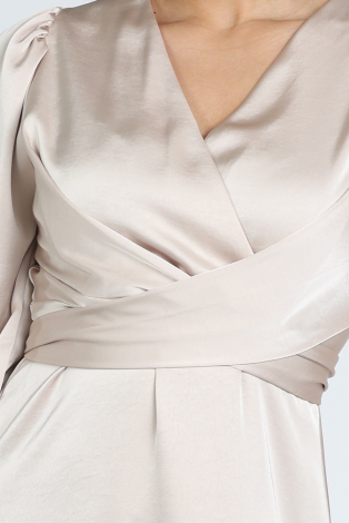 Neo Noir Bretti Heavy Sateen dress Beige