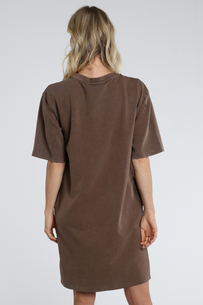 Yaya 01-609208-605 Jurk lange mouw Bruin