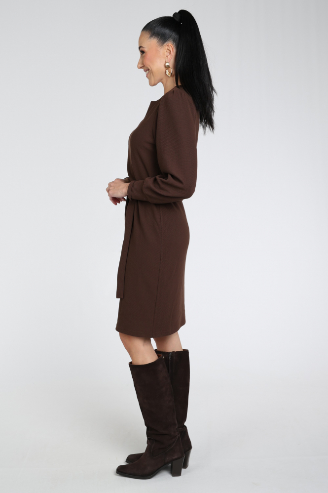 Geisha 67540-21 Jurk lange mouw Bruin