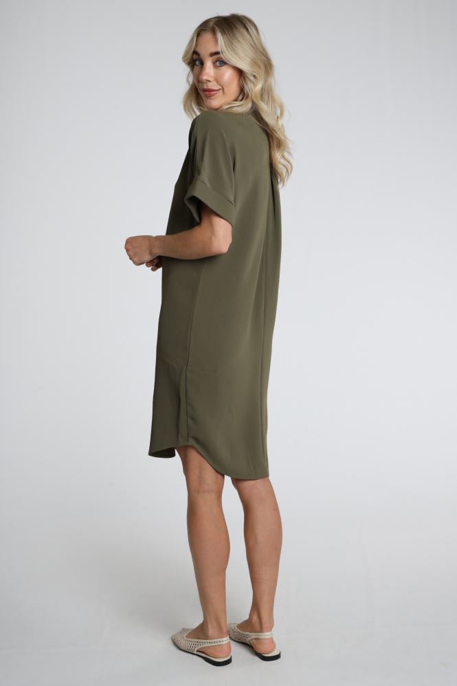 Yaya 01-601218-604 Jurk lange mouw Groen