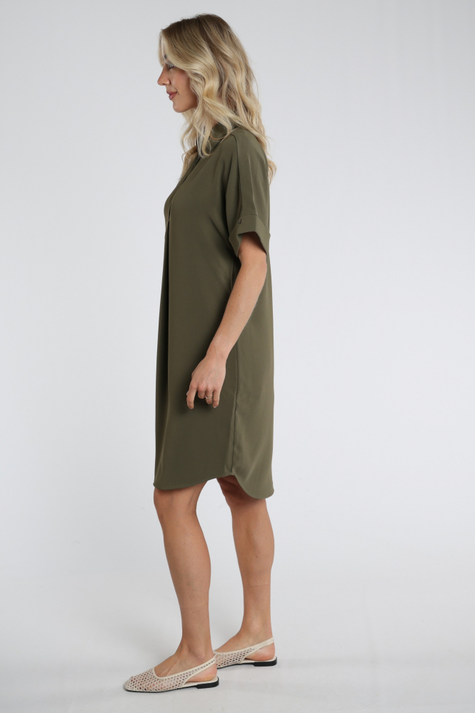 Yaya 01-601218-604 Jurk lange mouw Groen