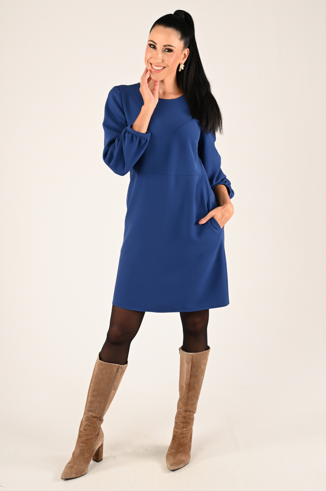 Luisa Cerano 708523-3417 Jurk lange mouw Blauw