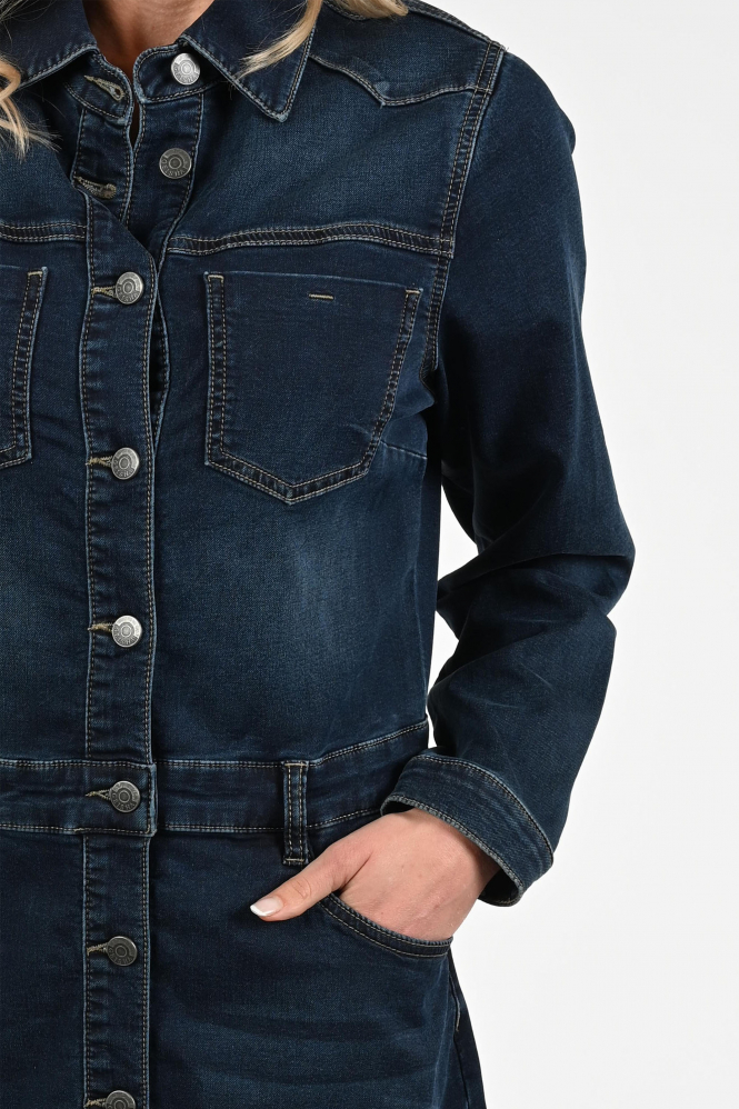 Geisha 57501-10 Jurk lange mouw Blauw