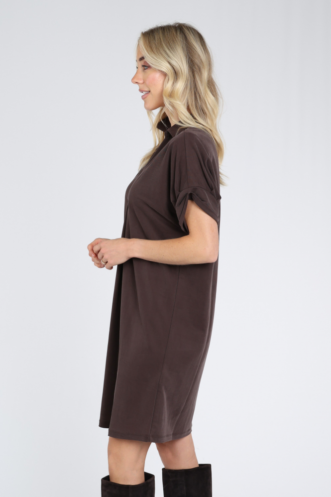Yaya 01-609204-606 Jurk lange mouw Paars