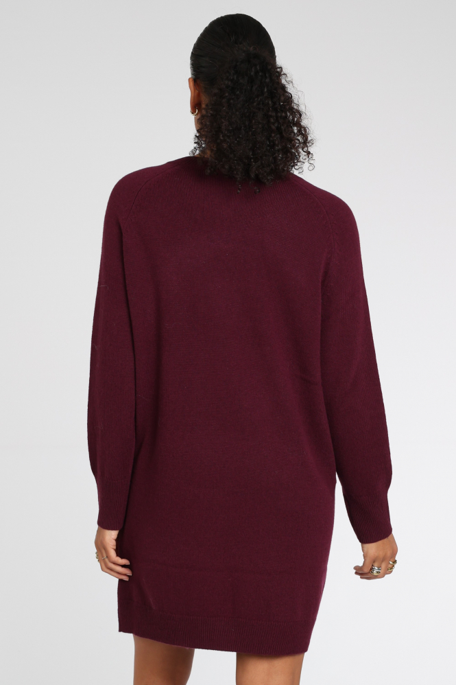 Oui 99777 Jurk lange mouw Rood