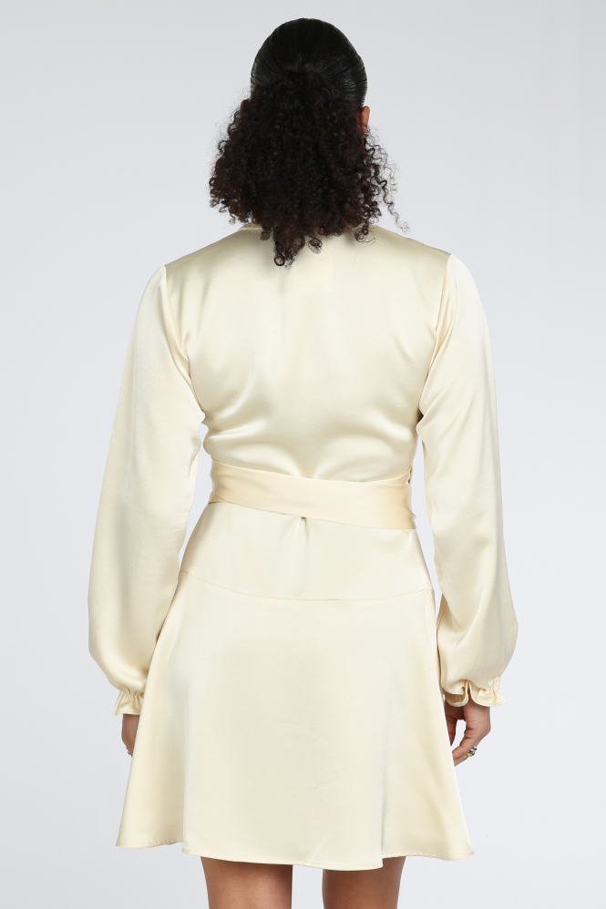 Neo Noir Colbie Heavy dress Jurk lange mouw Geel