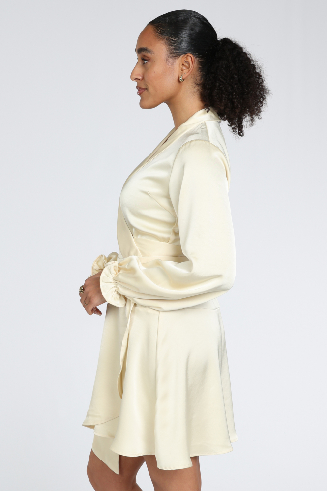 Neo Noir Colbie Heavy dress Jurk lange mouw Geel