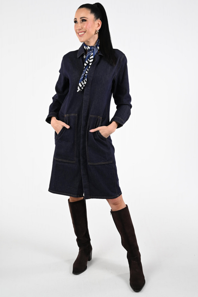 Geisha 55515-10 Jurk lange mouw Blauw