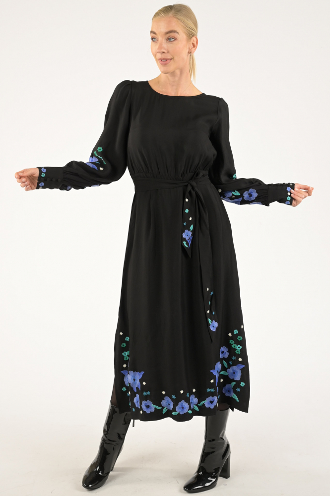 Fabienne Chapot CLT-101-DRS-AW23 Jurk lange mouw Zwart