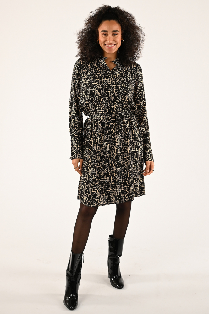 Geisha 37570-26 Jurk lange mouw Zwart
