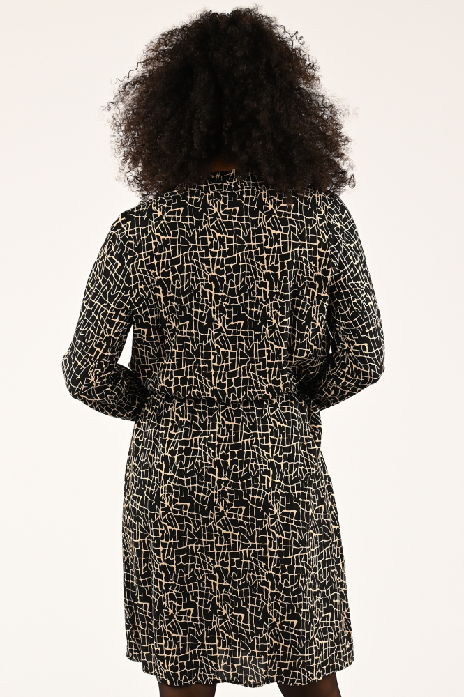 Geisha 37570-26 Jurk lange mouw Zwart