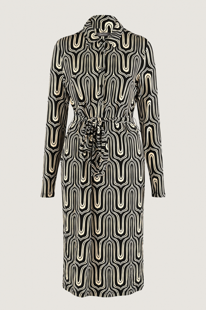 Geisha 47551-60 Jurk lange mouw Zwart