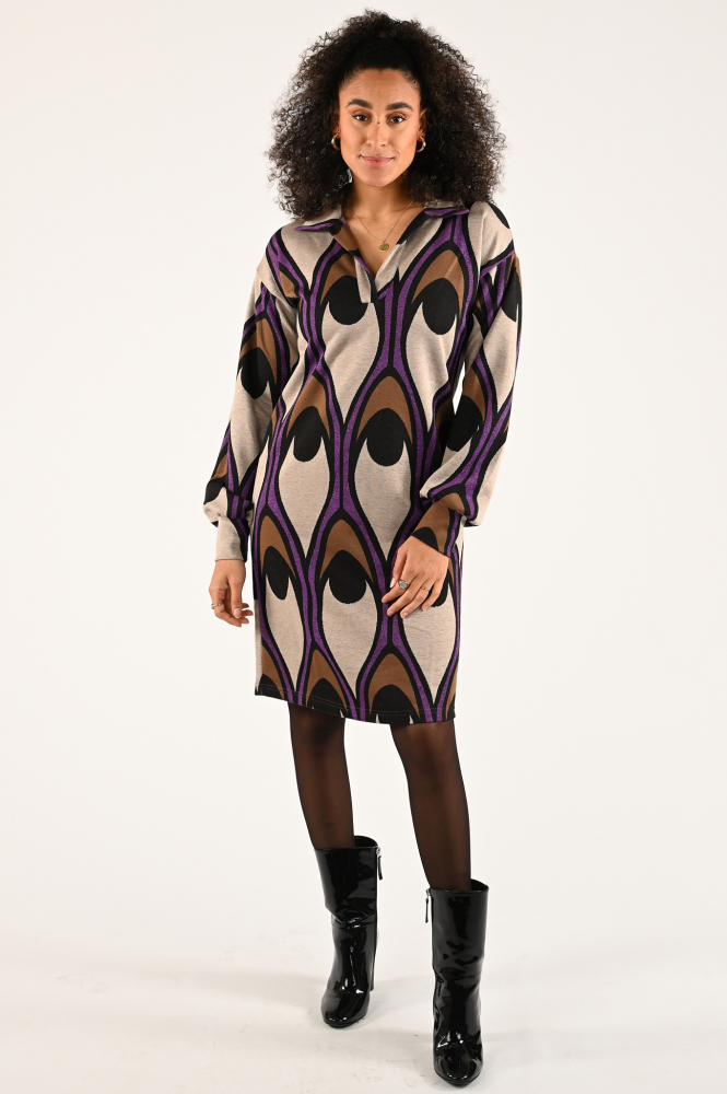 Geisha 37610-20 Jurk lange mouw Beige