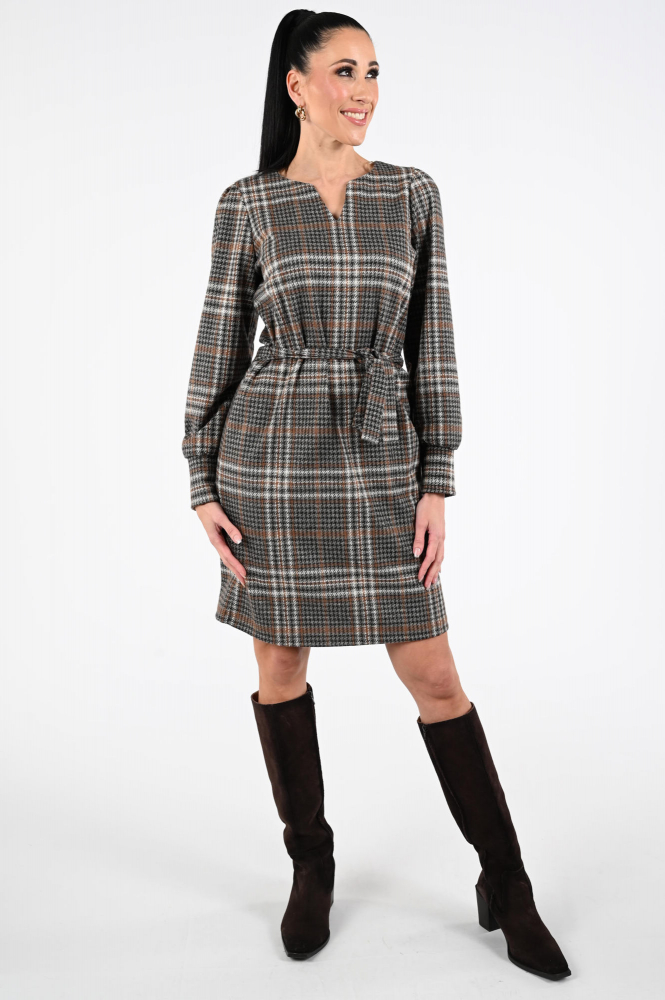 Geisha 57577-20 Jurk lange mouw Bruin