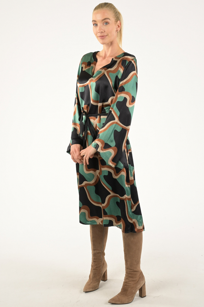 Summum 5s1507-11863 Jurk lange mouw Groen