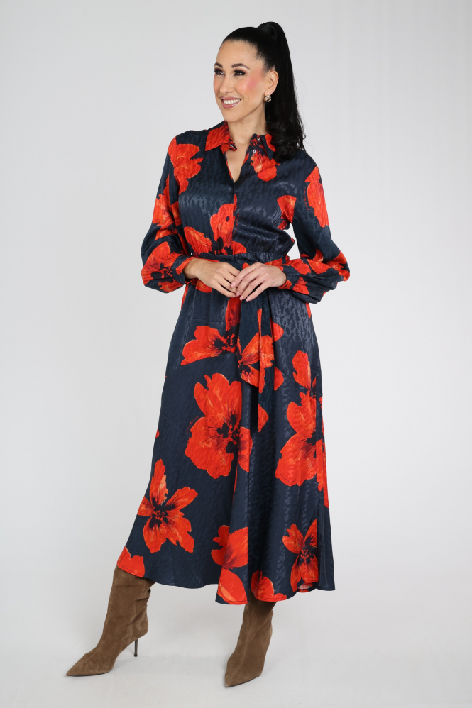 Pom Amsterdam SP9803 Cato Jurk lange mouw Blauw