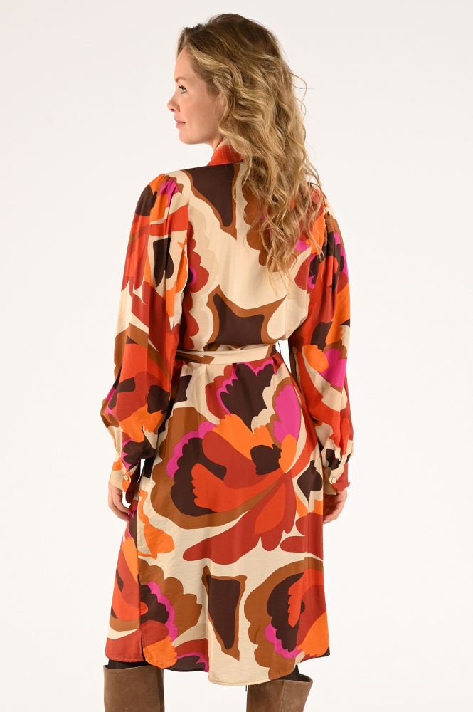 Geisha 37640-20 Jurk lange mouw Oranje