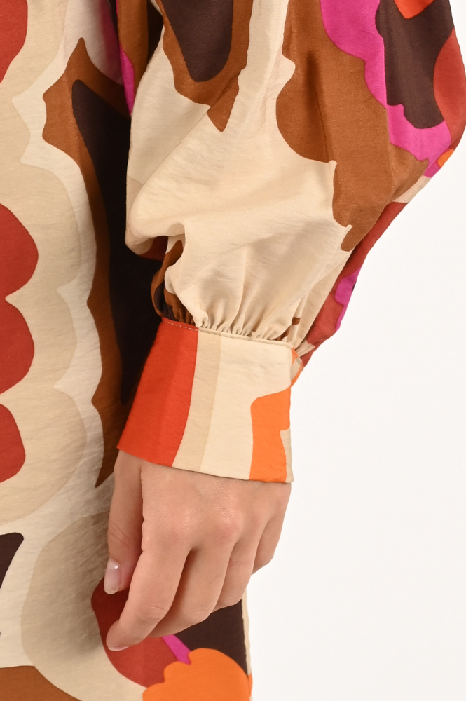 Geisha 37640-20 Jurk lange mouw Oranje