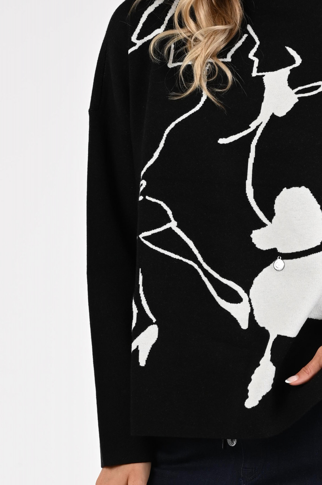 Caroline Biss 4243 Trui turtle neck Zwart