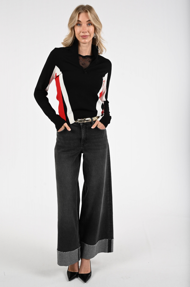Marc Cain ZS 41.40 M58 Trui turtle neck Zwart