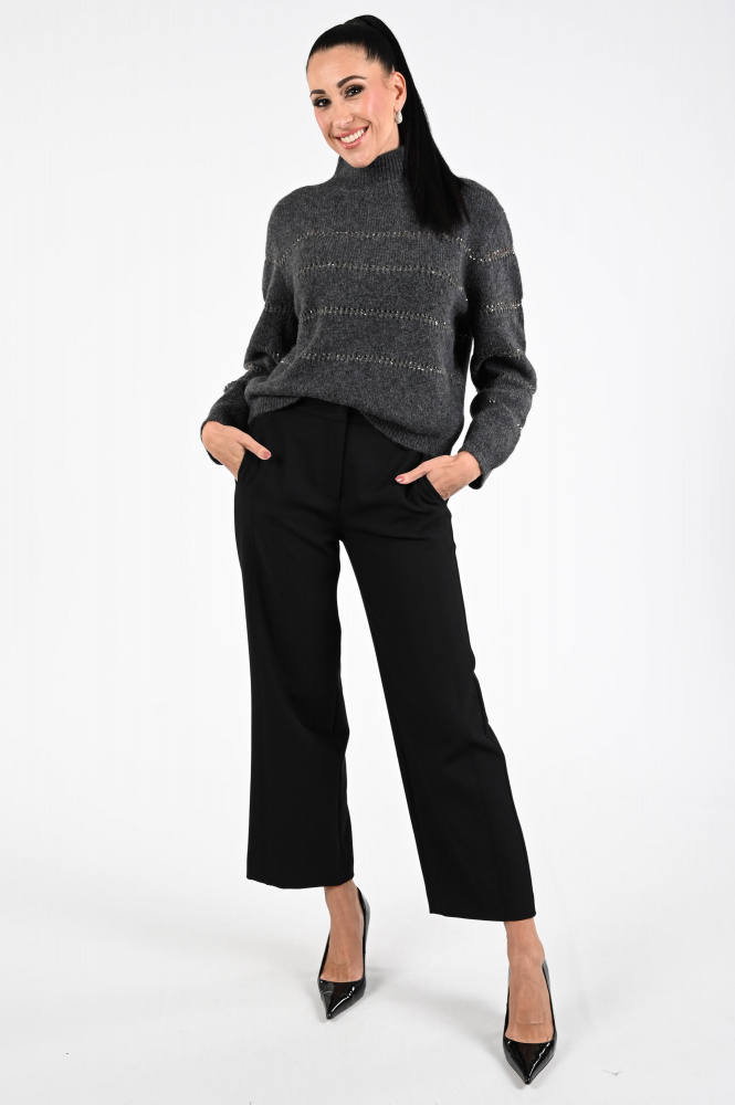Luisa Cerano 128726-5348 Trui turtle neck Grijs