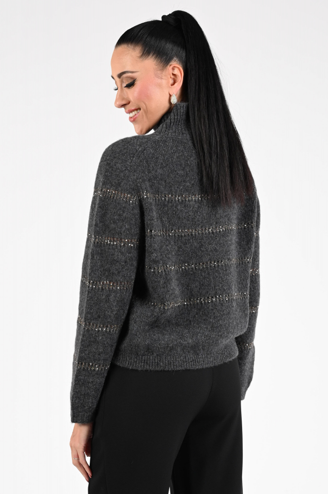 Luisa Cerano 128726-5348 Trui turtle neck Grijs