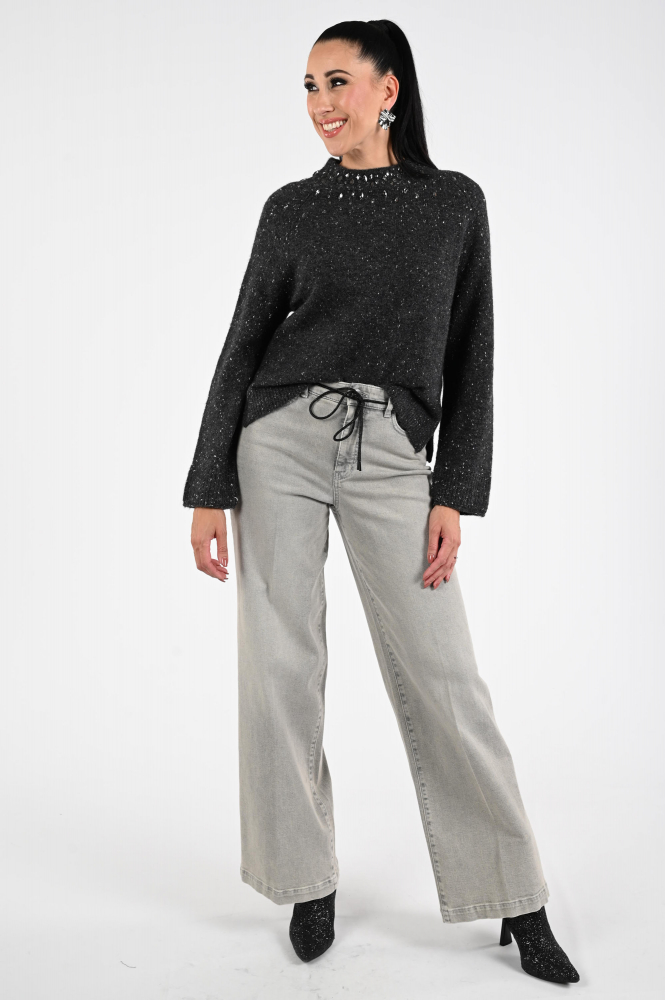 Marc Cain ZC 41.35 M57 Trui turtle neck Grijs