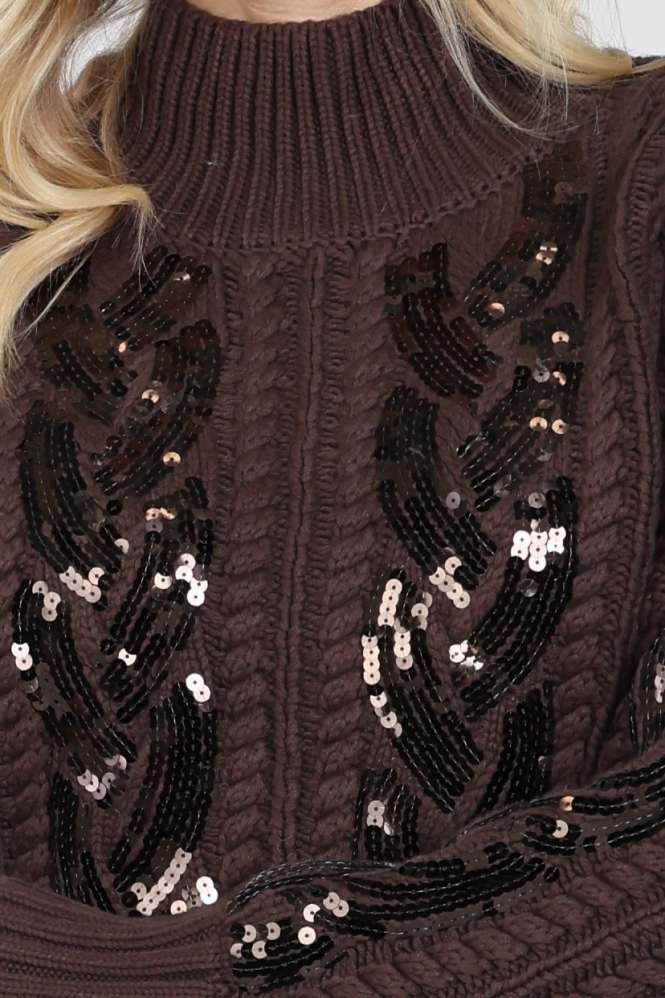 Nukus NKF03087 Trui turtle neck Bruin