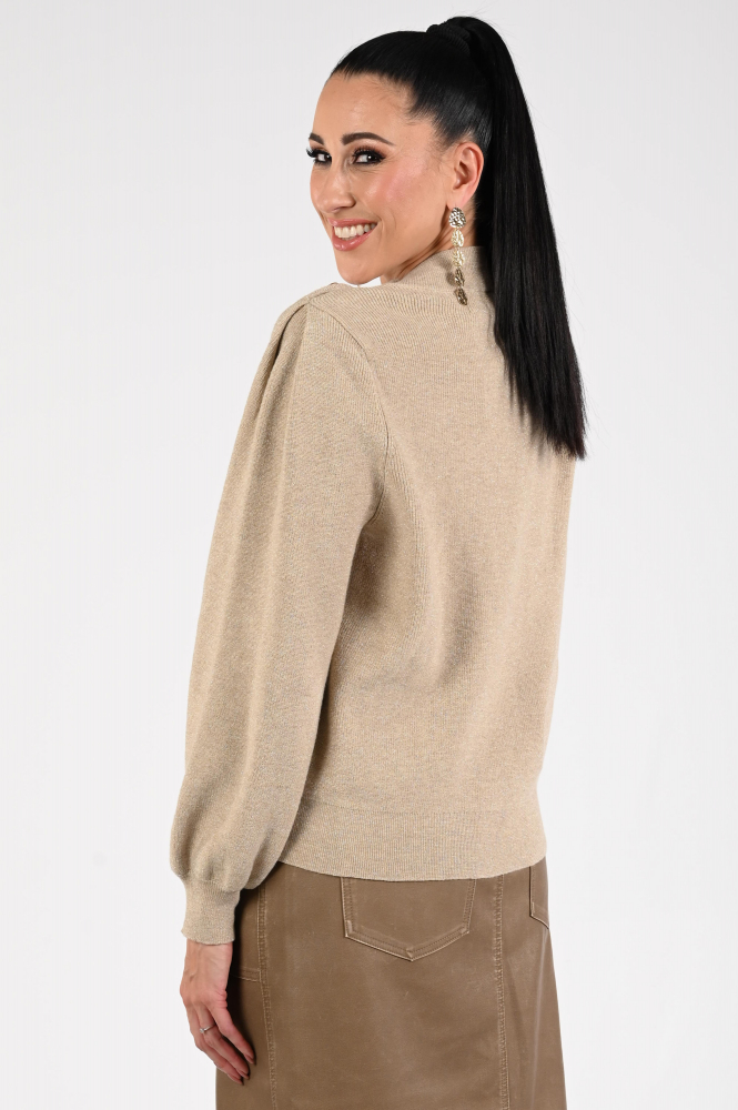 Nukus NKF03026 Trui turtle neck Beige
