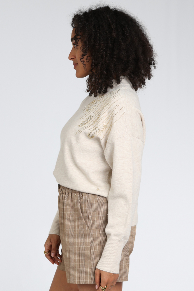 Nukus NKF03101 Trui turtle neck Beige