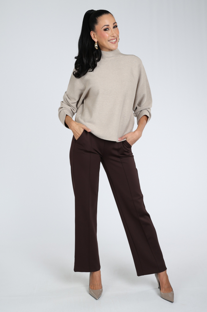 Knit-Ted Mill 262p002 Trui turtle neck Beige