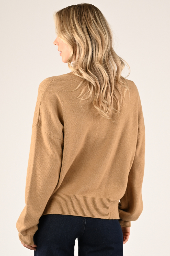 By-Bar sammie pullover Trui turtle neck Bruin