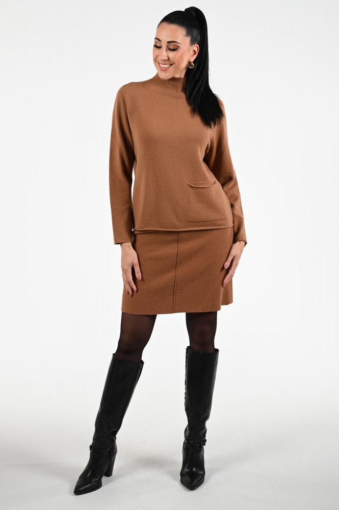 Oui 86104 Trui turtle neck Bruin
