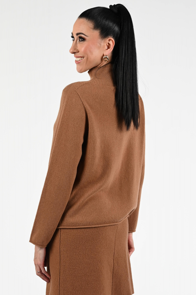 Oui 86104 Trui turtle neck Bruin