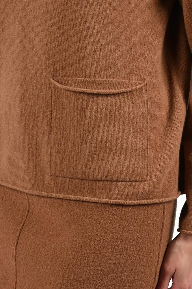 Oui 86104 Trui turtle neck Bruin