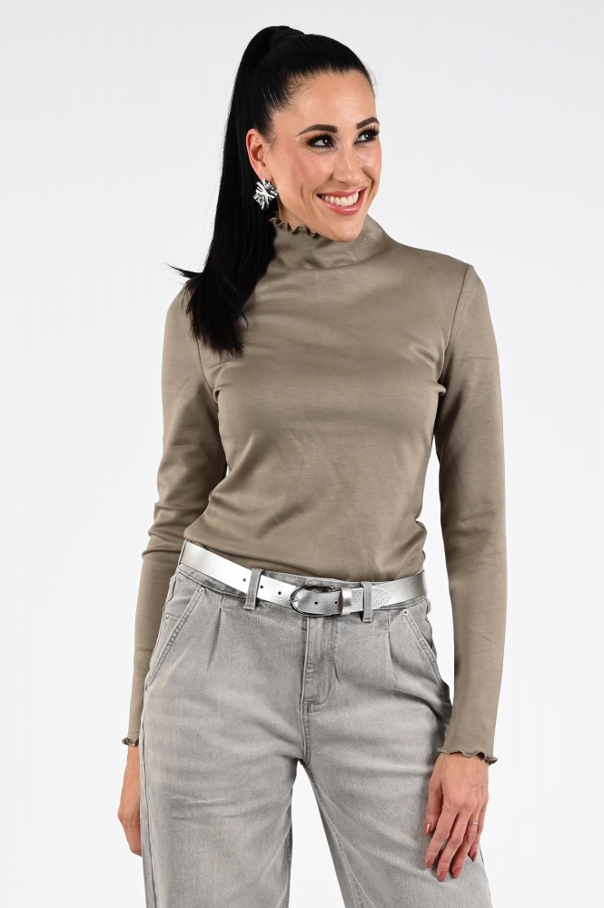 Aimée the label hiske Trui turtle neck Bruin