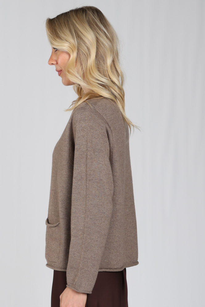 Oui 99005 Trui turtle neck Bruin