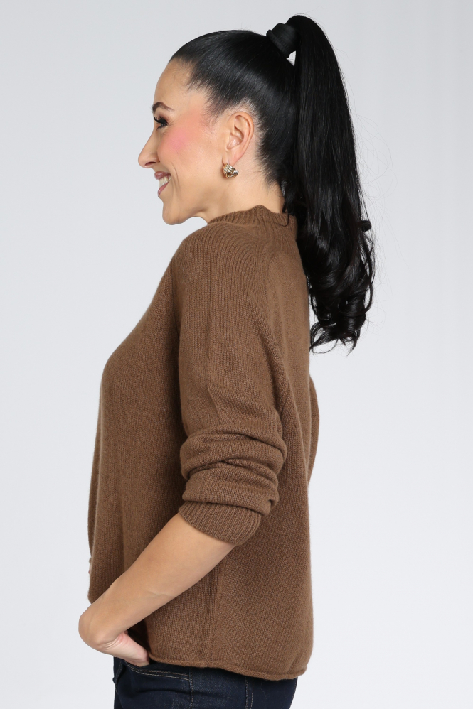 Luisa Cerano 148868-5871 Trui turtle neck Bruin