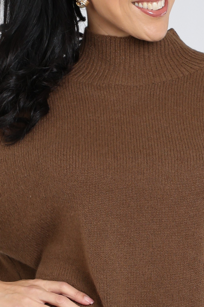 Luisa Cerano 148868-5871 Trui turtle neck Bruin