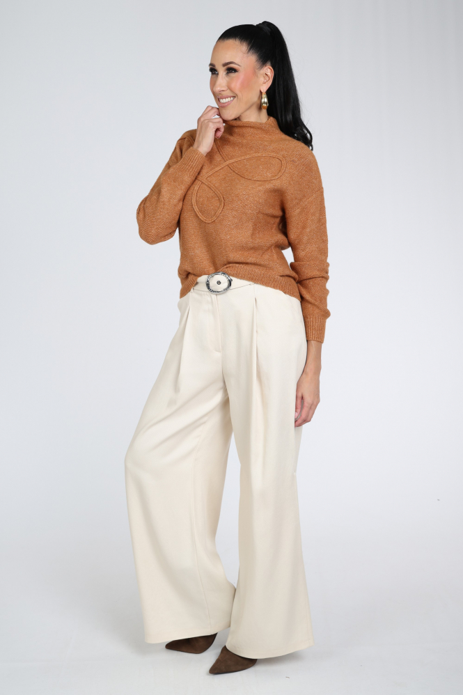 Caroline Biss 4235 Trui turtle neck Bruin