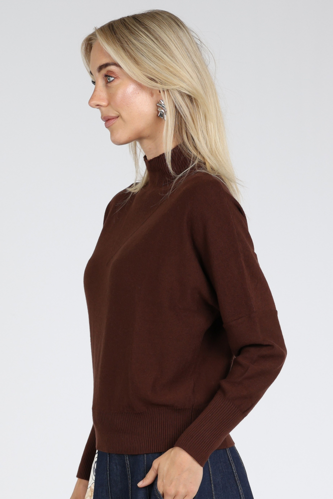 Caroline Biss 4241 Trui turtle neck Bruin