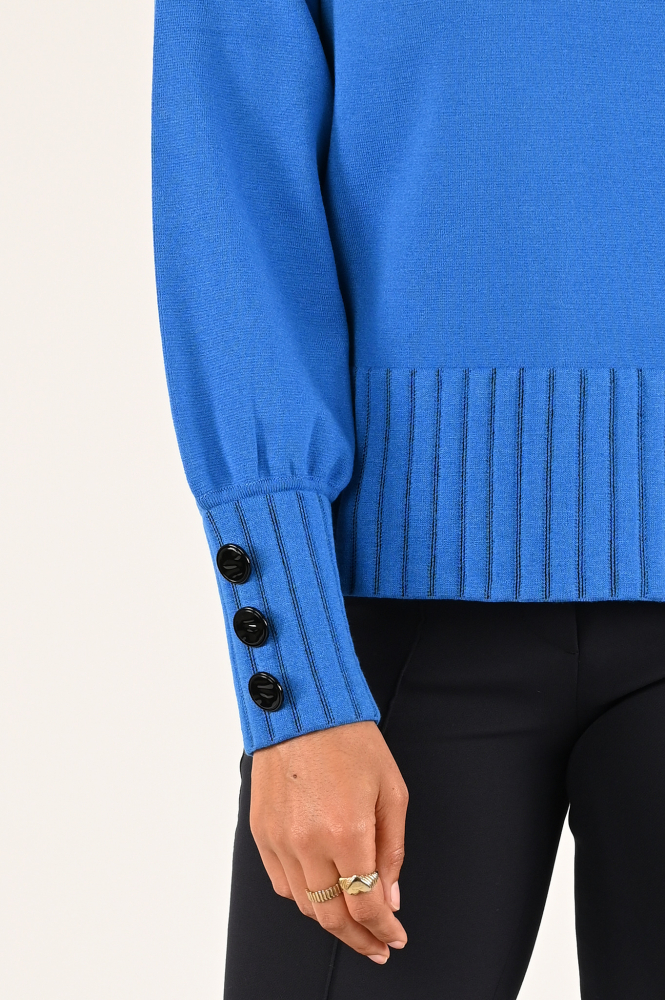 FABER 12605 Trui turtle neck Blauw