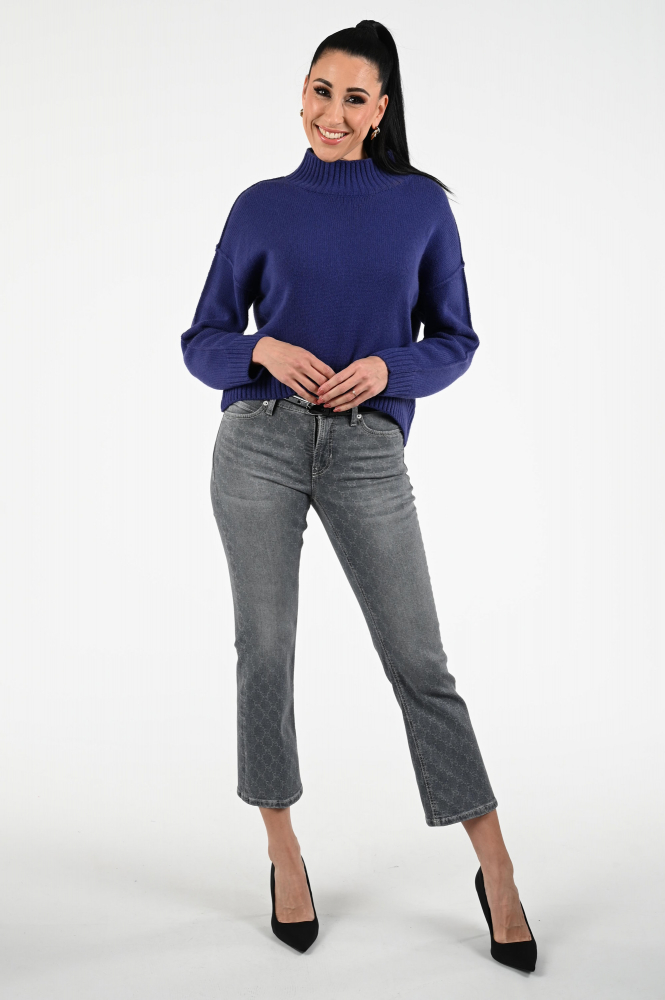 Oui 86084 Trui turtle neck Blauw