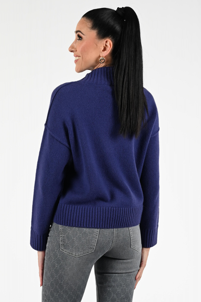 Oui 86084 Trui turtle neck Blauw