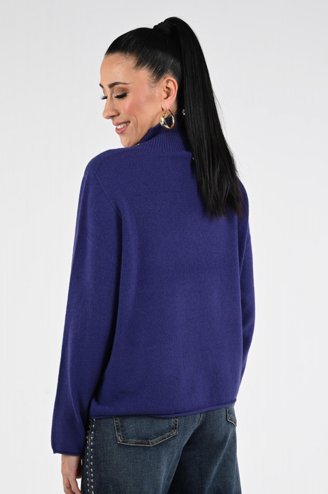 Oui 86104 Trui turtle neck Blauw