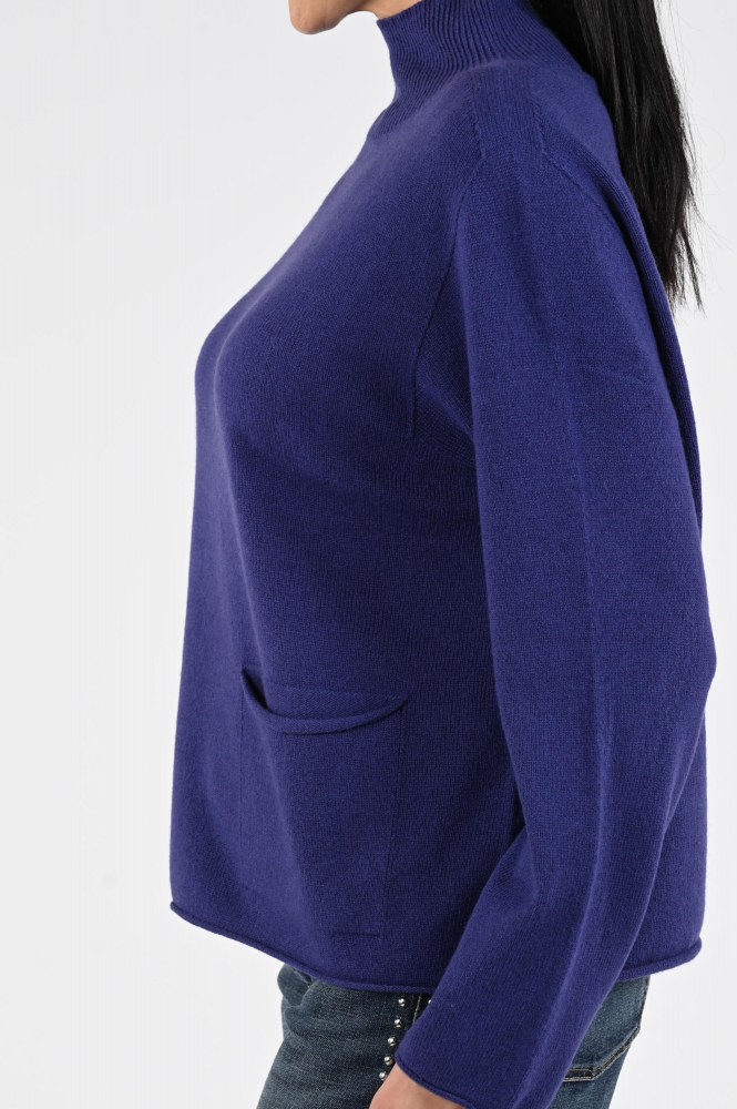 Oui 86104 Trui turtle neck Blauw