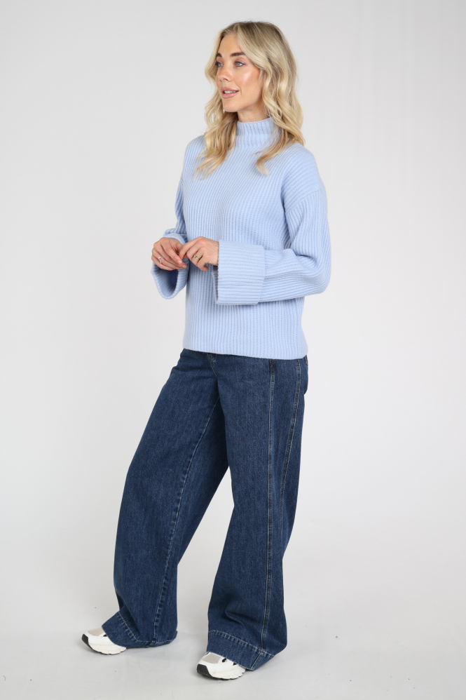 WithBlack 00001790 Trui turtle neck Blauw