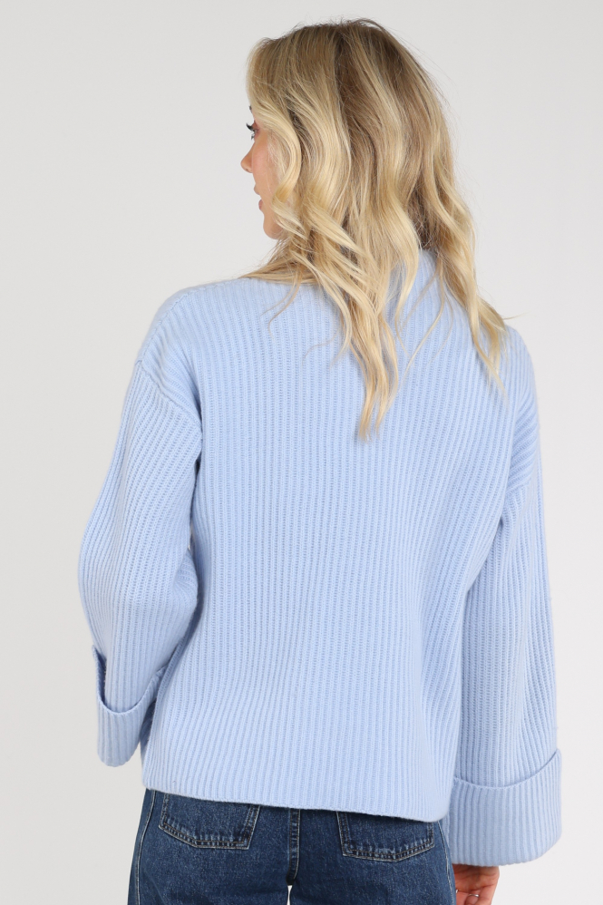 WithBlack 00001790 Trui turtle neck Blauw